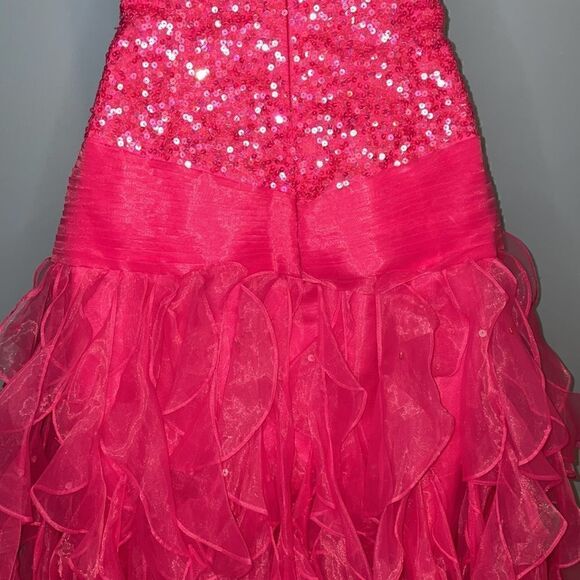 Jovani Sequin Tiered Ruffle Prom, Black Tie, Pageant, Sweet 16, Bat Mitzvah Gown - Picture 10 of 16
